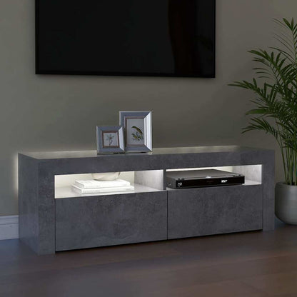 Meuble TV vidaXL avec éclairage LED Gris béton 120x35x40 cm