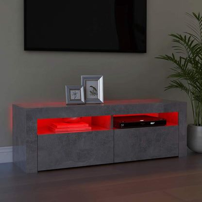 Meuble TV vidaXL avec éclairage LED Gris béton 120x35x40 cm