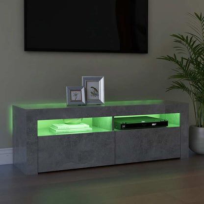 Meuble TV vidaXL avec éclairage LED Gris béton 120x35x40 cm