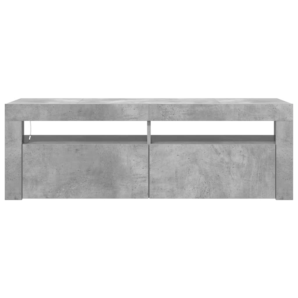 Meuble TV vidaXL avec éclairage LED Gris béton 120x35x40 cm