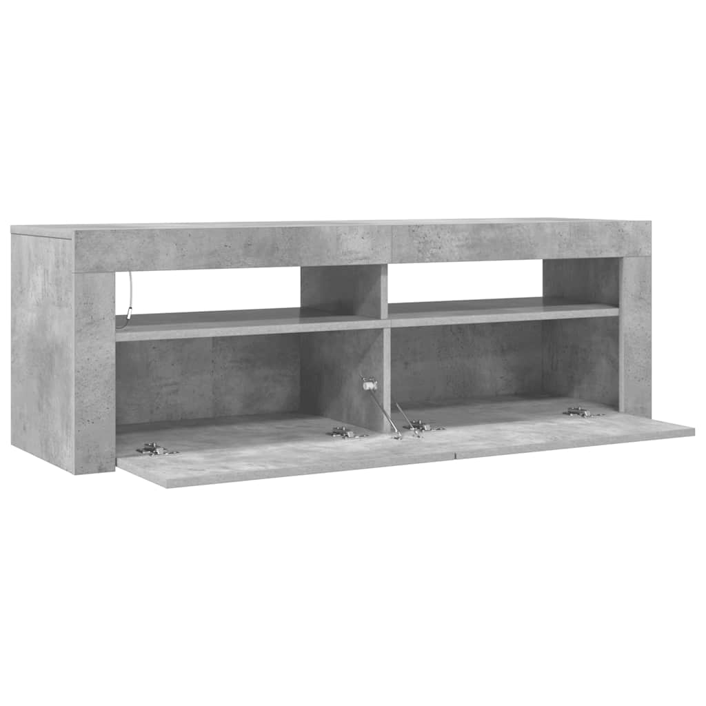 Meuble TV vidaXL avec éclairage LED Gris béton 120x35x40 cm