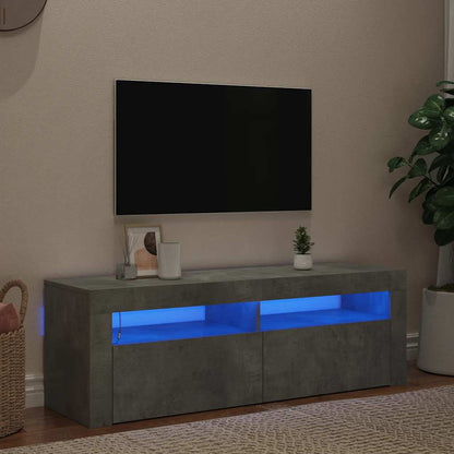 Meuble TV vidaXL avec éclairage LED Gris béton 120x35x40 cm