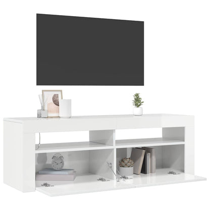 Meuble TV vidaXL avec lumières LED blanc brillant 120x35x40 cm