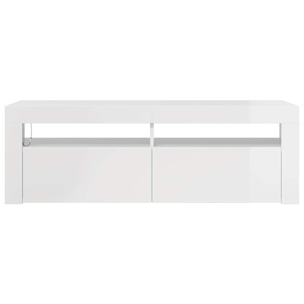 Meuble TV vidaXL avec lumières LED blanc brillant 120x35x40 cm