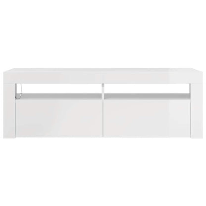 Meuble TV vidaXL avec lumières LED blanc brillant 120x35x40 cm