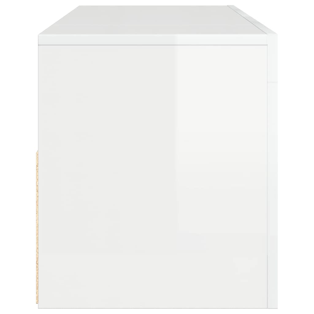 Meuble TV vidaXL avec lumières LED blanc brillant 120x35x40 cm