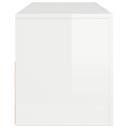 Meuble TV vidaXL avec lumières LED blanc brillant 120x35x40 cm