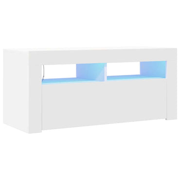 vidaXL TV-Schrank mit LED-Leuchten Weiß 90x35x40 cm
