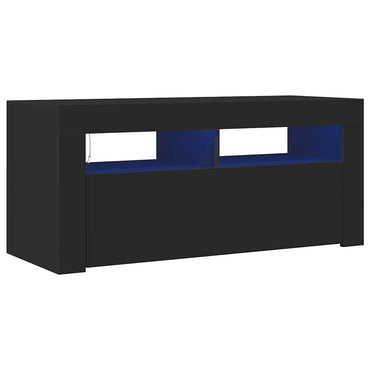 vidaXL Meuble TV avec éclairage LED Noir 90x35x40 cm
