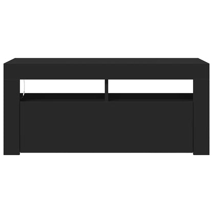 vidaXL Meuble TV avec éclairage LED Noir 90x35x40 cm