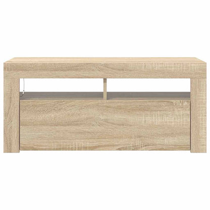 Meuble TV vidaXL avec lumières LED chêne Sonoma 90x35x40 cm