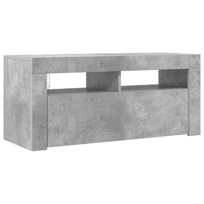 Meuble TV vidaXL avec lumières LED gris béton 90x35x40 cm