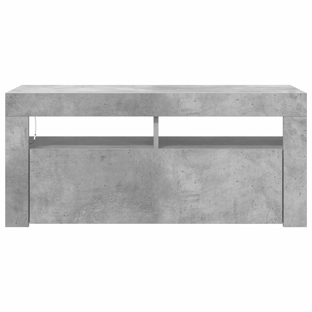 Meuble TV vidaXL avec lumières LED gris béton 90x35x40 cm