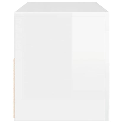 Meuble TV vidaXL avec lumières LED blanc brillant 90x35x40 cm