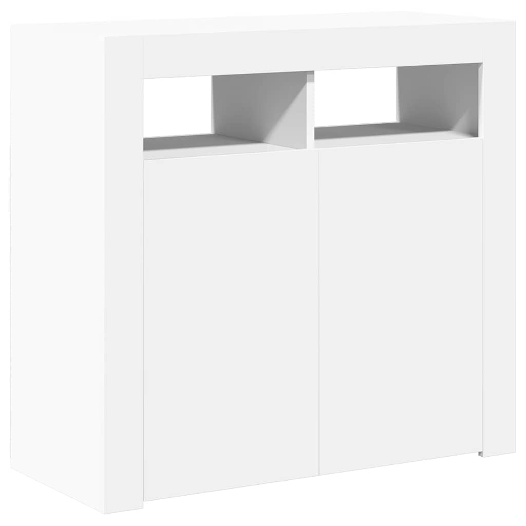 vidaXL Sideboard mit LED-Leuchten Weiß 80x35x75 cm
