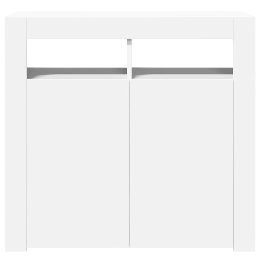vidaXL Sideboard mit LED-Leuchten Weiß 80x35x75 cm