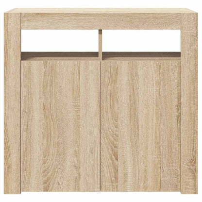 vidaXL Buffet avec lumières LED Chêne Sonoma 80x35x75 cm