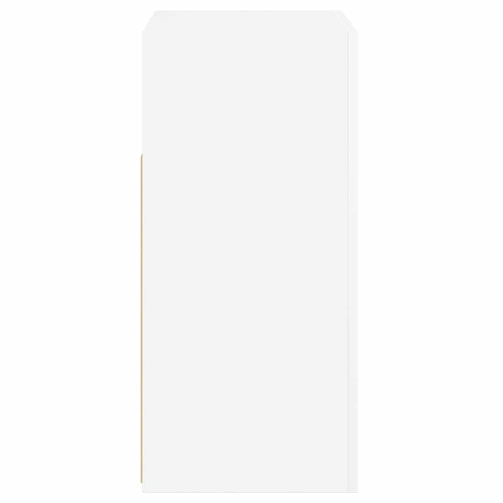 vidaXL Sideboard mit LED-Leuchten Hochglanz-Weiß 80x35x75 cm
