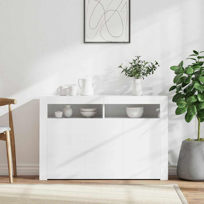 vidaXL Buffet avec lumières LED Blanc 115,5x30x75 cm