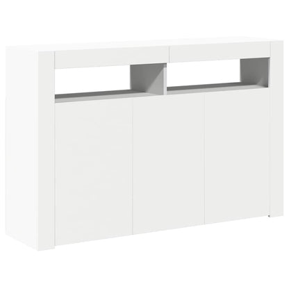 vidaXL Buffet avec lumières LED Blanc 115,5x30x75 cm