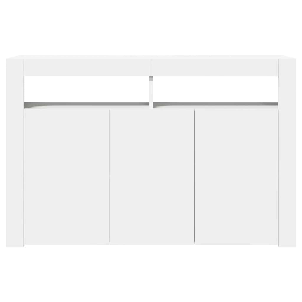 vidaXL Buffet avec lumières LED Blanc 115,5x30x75 cm