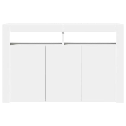 vidaXL Buffet avec lumières LED Blanc 115,5x30x75 cm