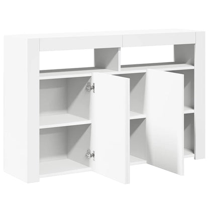 vidaXL Buffet avec lumières LED Blanc 115,5x30x75 cm