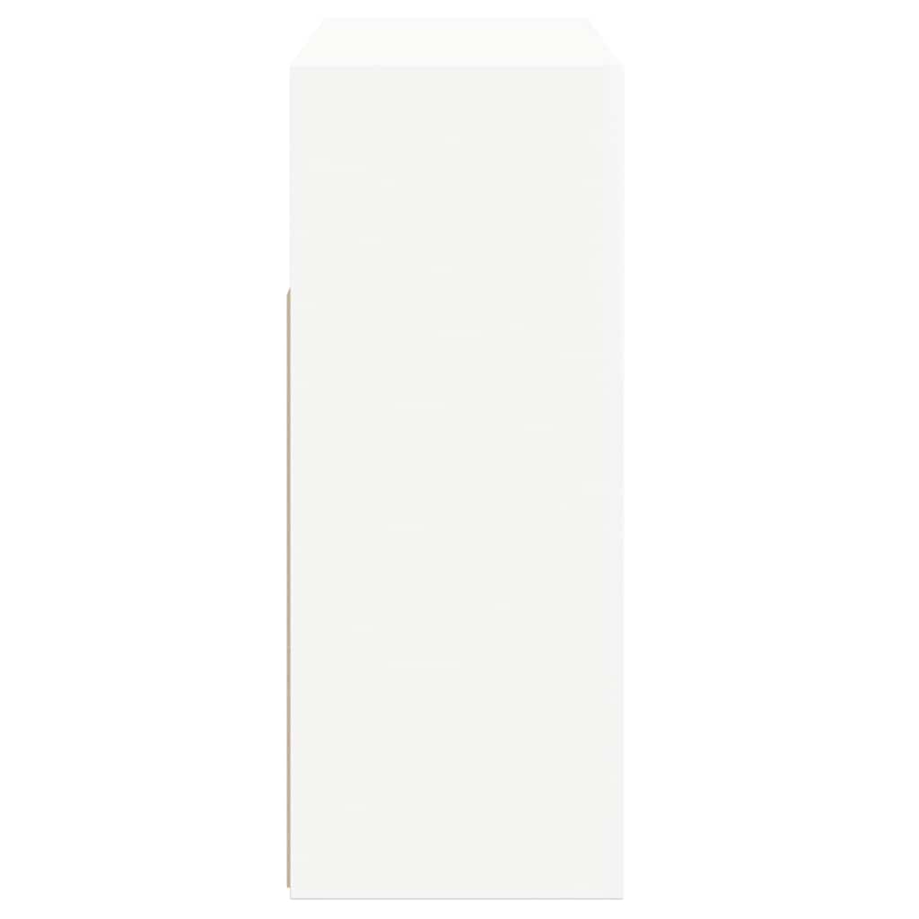vidaXL Buffet avec lumières LED Blanc 115,5x30x75 cm