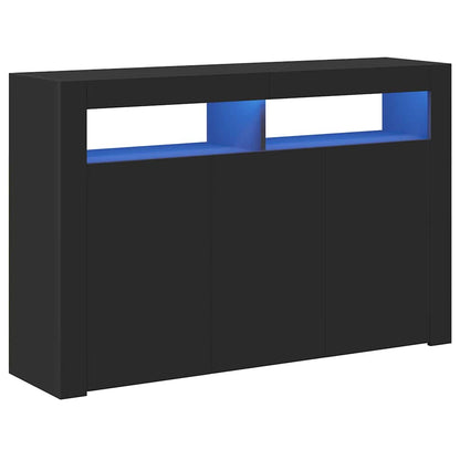 vidaXL Buffet avec lumières LED Noir 115,5x30x75 cm