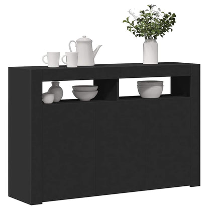vidaXL Buffet avec lumières LED Noir 115,5x30x75 cm