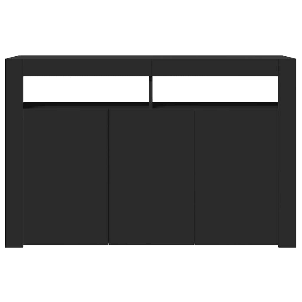 vidaXL Buffet avec lumières LED Noir 115,5x30x75 cm
