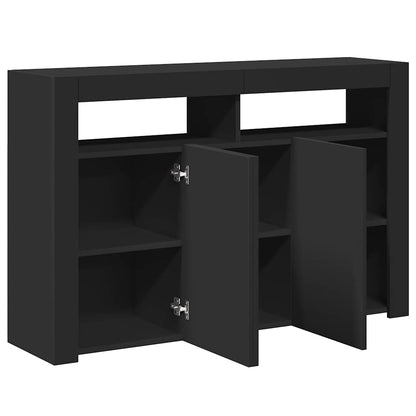 vidaXL Buffet avec lumières LED Noir 115,5x30x75 cm