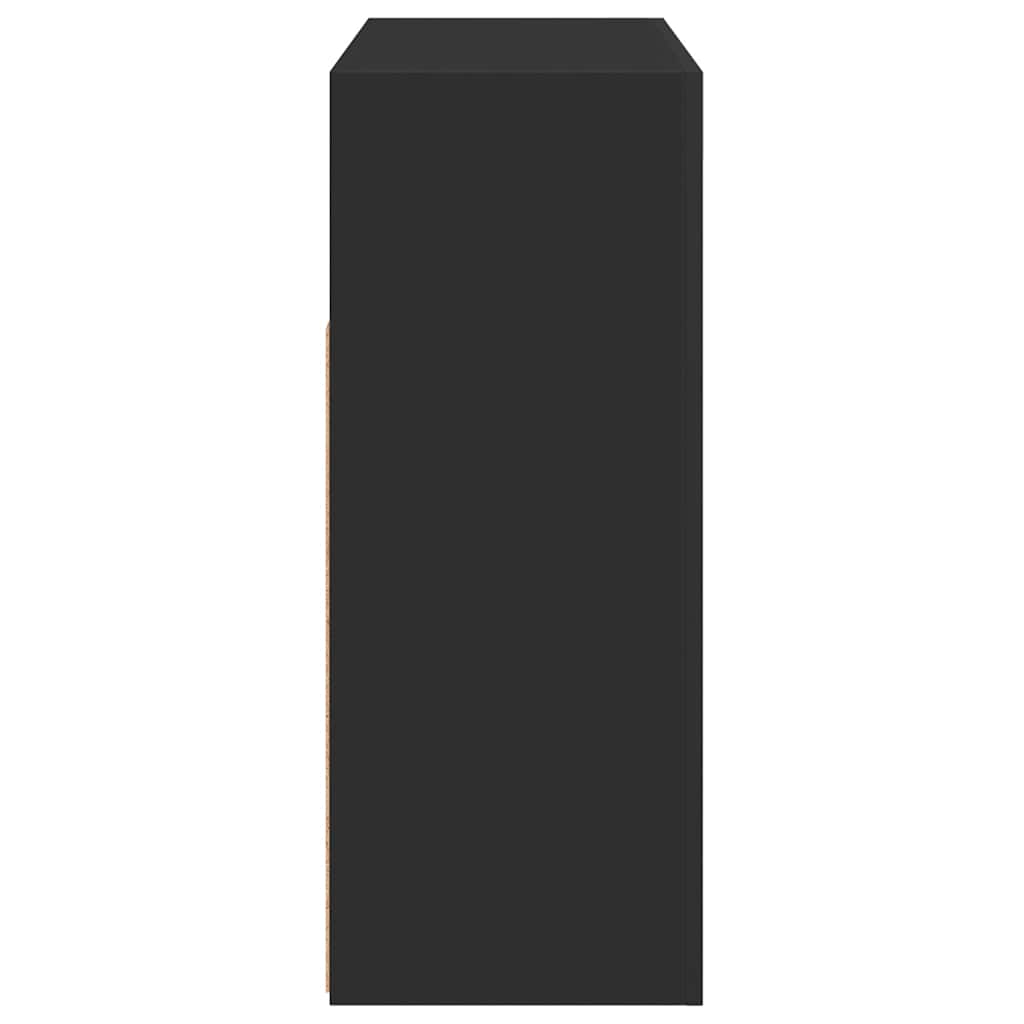 vidaXL Buffet avec lumières LED Noir 115,5x30x75 cm