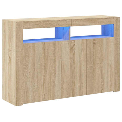 vidaXL Buffet avec lumières LED Chêne Sonoma 115,5x30x75 cm