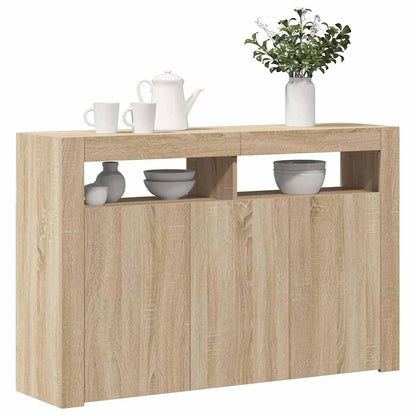 vidaXL Buffet avec lumières LED Chêne Sonoma 115,5x30x75 cm