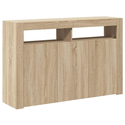 vidaXL Buffet avec lumières LED Chêne Sonoma 115,5x30x75 cm
