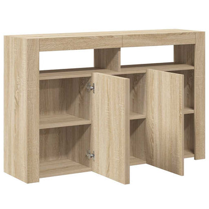 vidaXL Buffet avec lumières LED Chêne Sonoma 115,5x30x75 cm