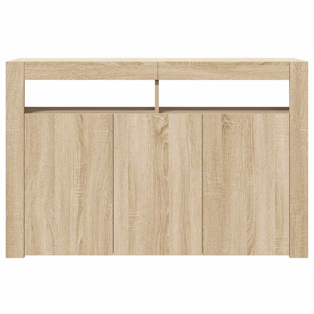 vidaXL Buffet avec lumières LED Chêne Sonoma 115,5x30x75 cm