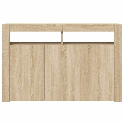 vidaXL Buffet avec lumières LED Chêne Sonoma 115,5x30x75 cm