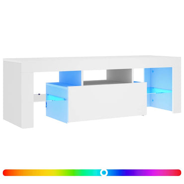 vidaXL TV-Schrank mit LED-Leuchten Weiß 120x35x40 cm