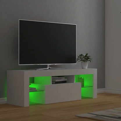 vidaXL TV-Schrank mit LED-Leuchten Weiß 120x35x40 cm