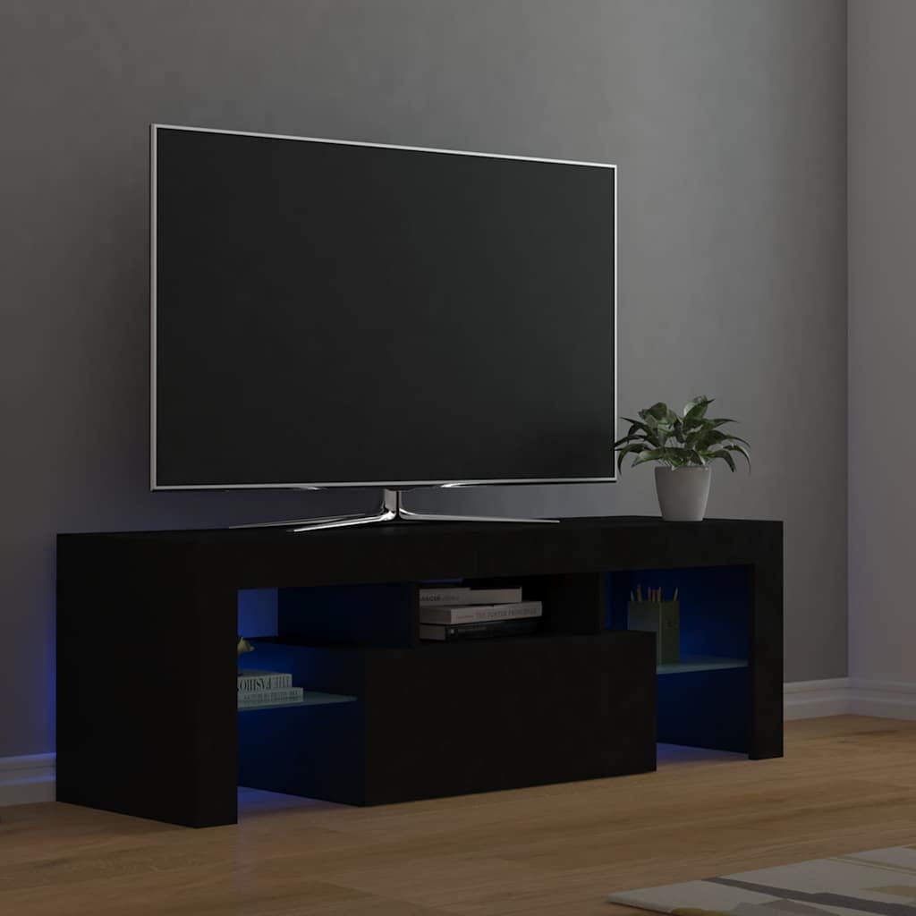 Meuble TV vidaXL avec lumières LED noir 120x35x40 cm