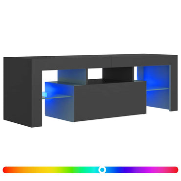 vidaXL Meuble TV avec lumières LED Gris 120x35x40 cm