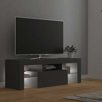 vidaXL Meuble TV avec lumières LED Gris 120x35x40 cm