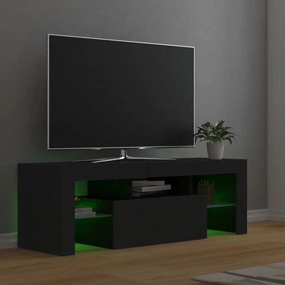 vidaXL Meuble TV avec lumières LED Gris 120x35x40 cm