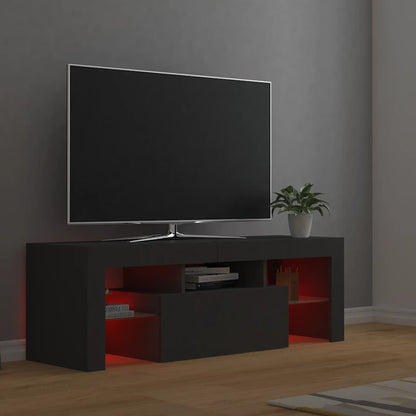 vidaXL Meuble TV avec lumières LED Gris 120x35x40 cm