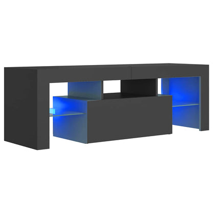 vidaXL Meuble TV avec lumières LED Gris 120x35x40 cm