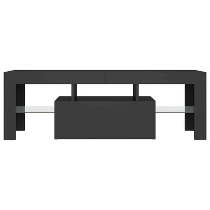 vidaXL Meuble TV avec lumières LED Gris 120x35x40 cm
