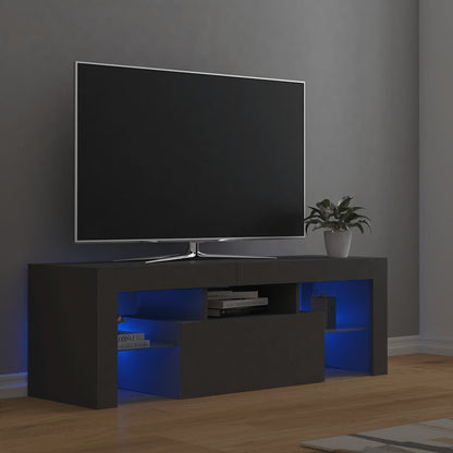 vidaXL Meuble TV avec lumières LED Gris 120x35x40 cm