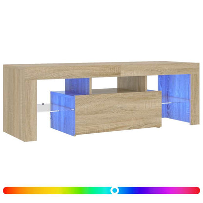 vidaXL Meuble TV avec lumières LED chêne Sonoma 120x35x40 cm
